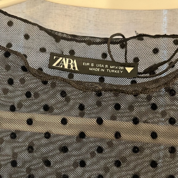 Zara - Mesh long-sleeve with dot details, Size small, excellent condition. - Picture 2 of 2